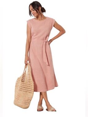 FAHERTY Dream Cotton Costa Gauzey Long Maxi Dress with Belt Sz Small